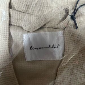 Line & Dot Waffle Knit Robe in Beige